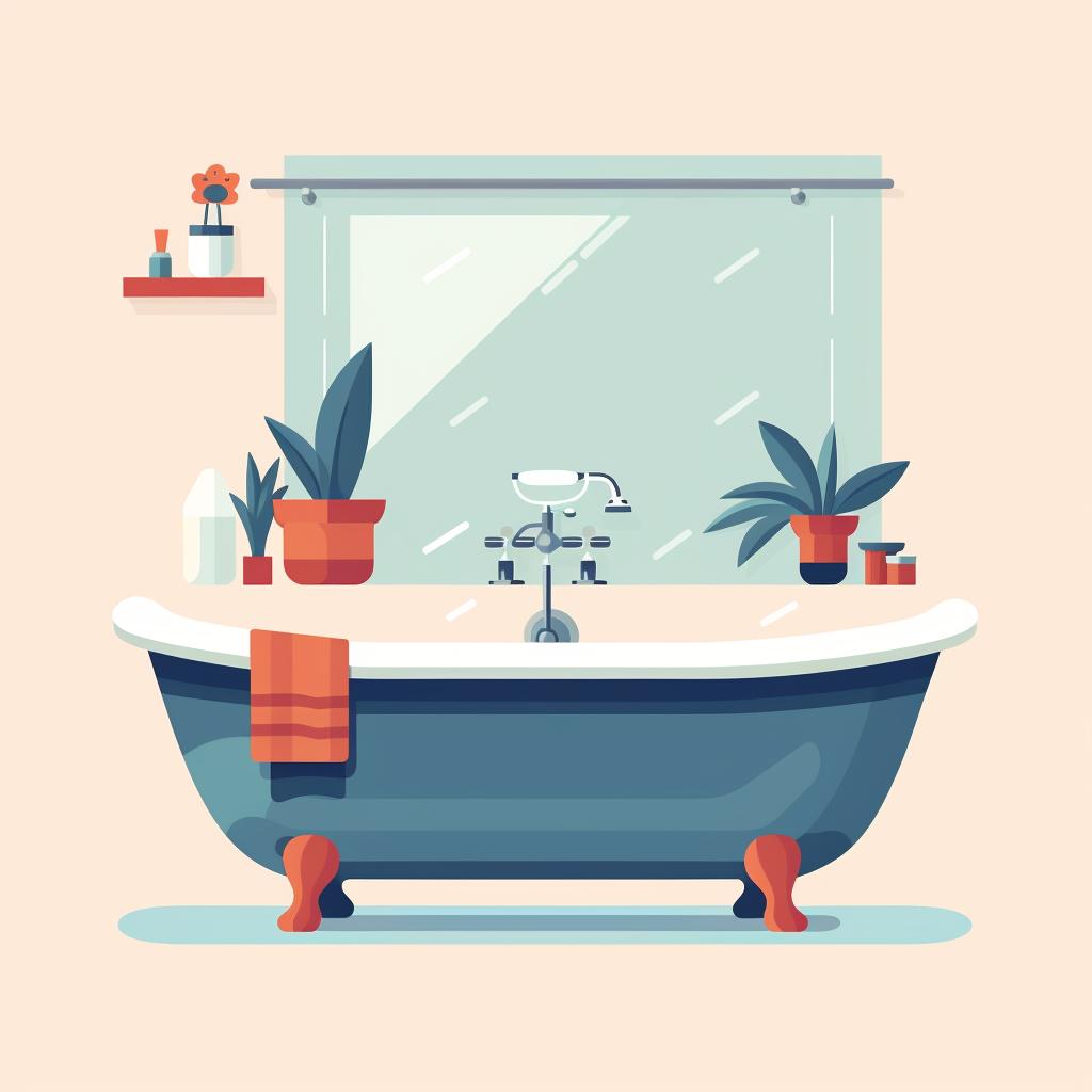 Bath tub filled with warm water
